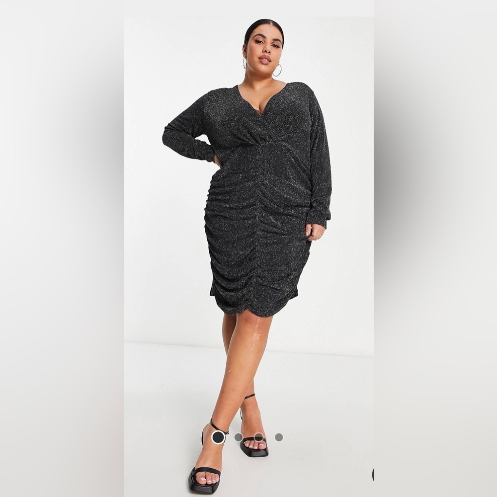 ASOS Curve Black Shimmer Cocktail Dress 
Size 3X = 20-22 US